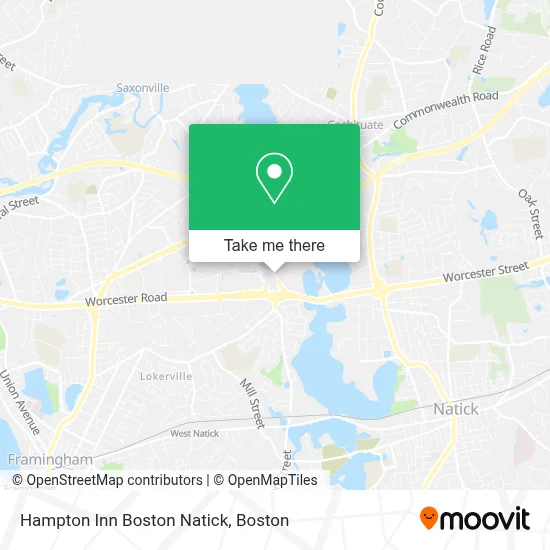 Hampton Inn Boston Natick map
