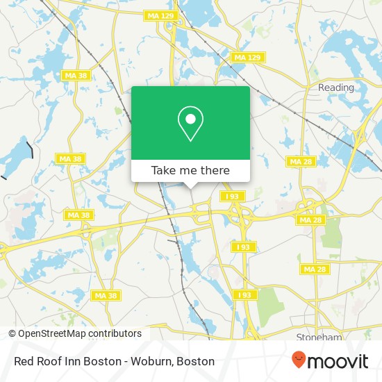 Red Roof Inn Boston - Woburn map