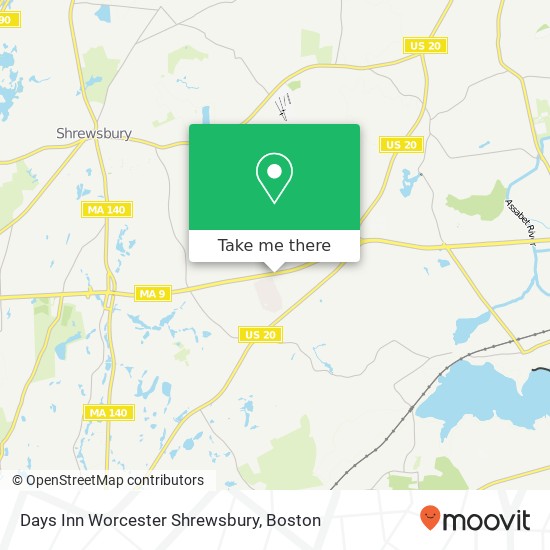 Mapa de Days Inn Worcester Shrewsbury