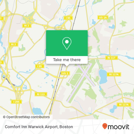 Mapa de Comfort Inn Warwick Airport