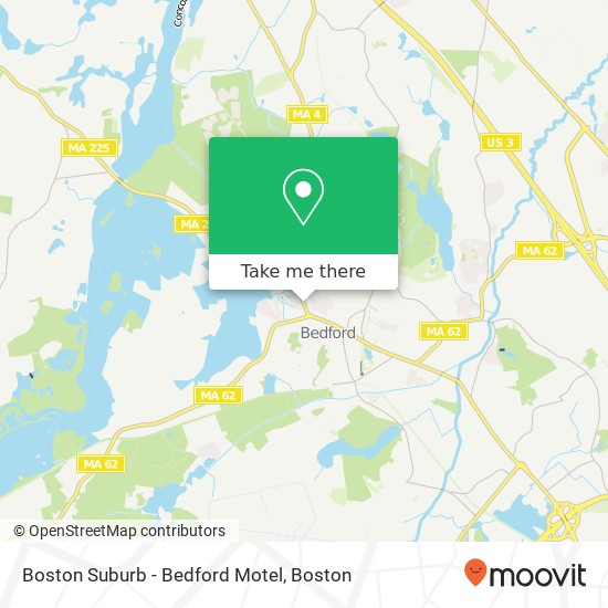 Mapa de Boston Suburb - Bedford Motel