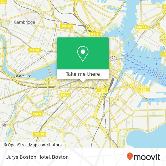 Mapa de Jurys Boston Hotel