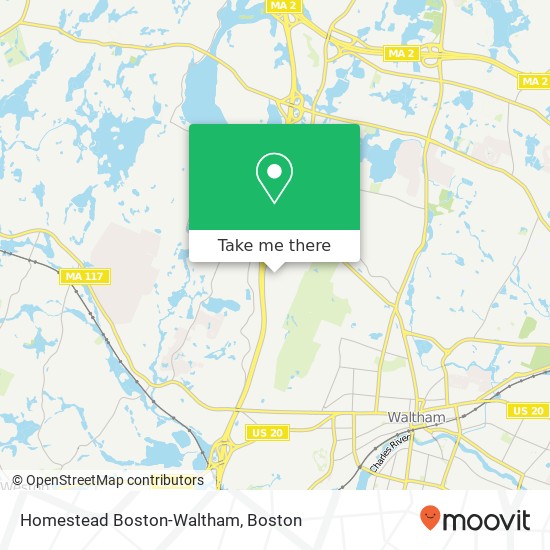 Mapa de Homestead Boston-Waltham