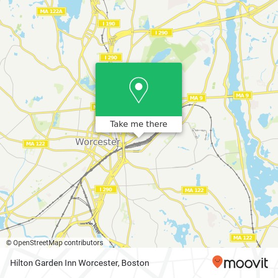 Mapa de Hilton Garden Inn Worcester