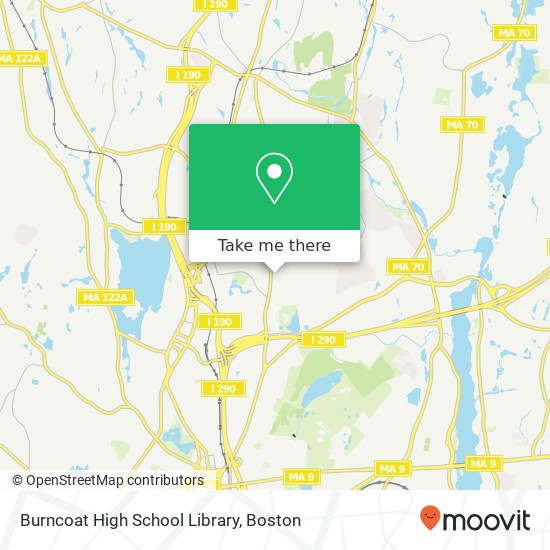 Mapa de Burncoat High School Library