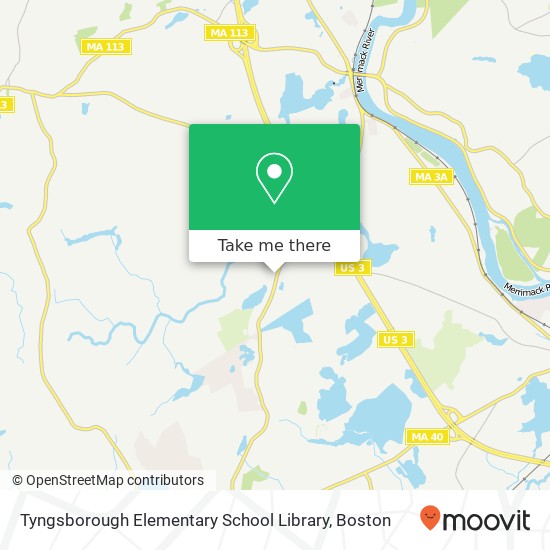 Tyngsborough Elementary School Library map