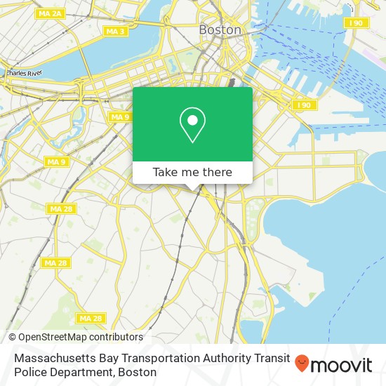 Massachusetts Bay Transportation Authority Transit Police Department map