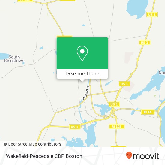 Wakefield-Peacedale CDP map