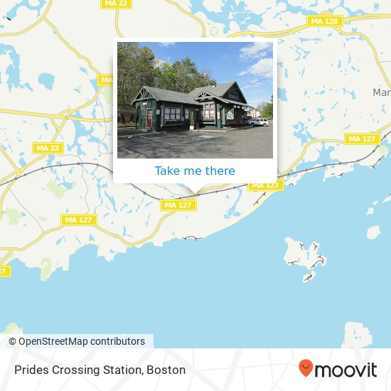 Prides Crossing Station map