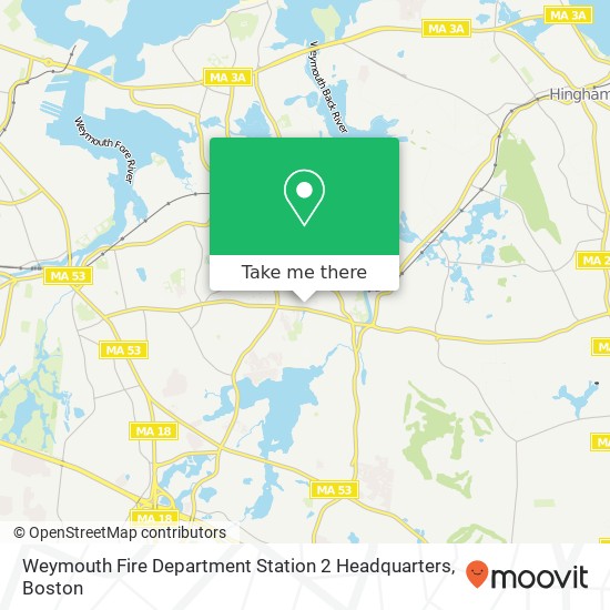 Weymouth Fire Department Station 2 Headquarters map