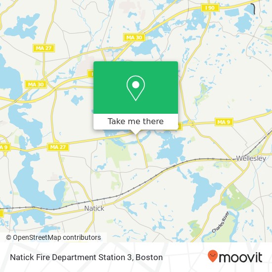 Natick Fire Department Station 3 map