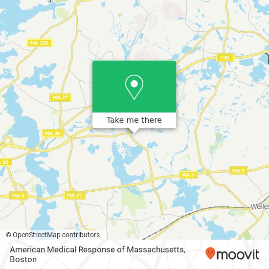 American Medical Response of Massachusetts map