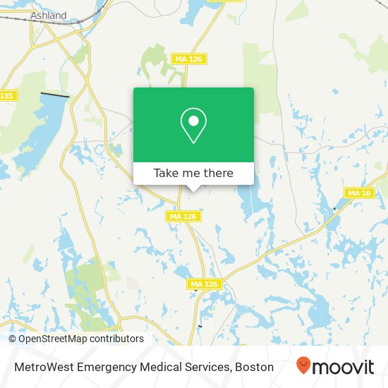 Mapa de MetroWest Emergency Medical Services