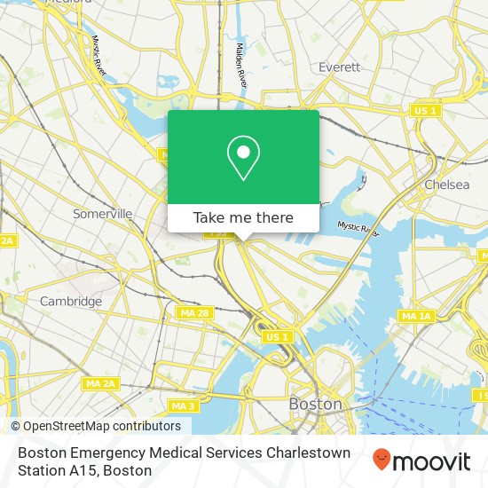 Mapa de Boston Emergency Medical Services Charlestown Station A15