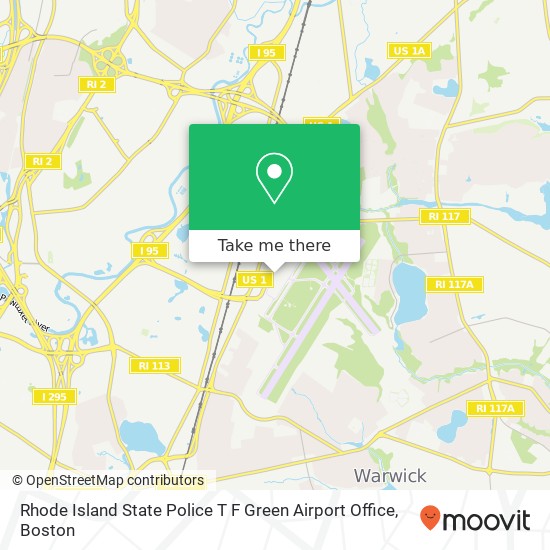 Rhode Island State Police T F Green Airport Office map