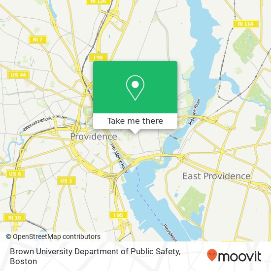 Mapa de Brown University Department of Public Safety
