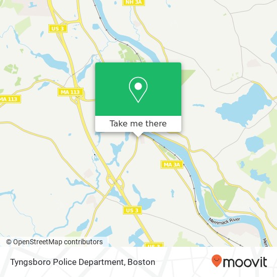 Mapa de Tyngsboro Police Department