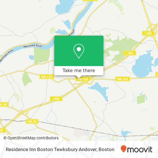 Residence Inn Boston Tewksbury Andover map