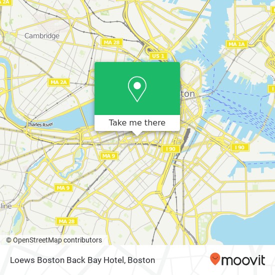 Mapa de Loews Boston Back Bay Hotel