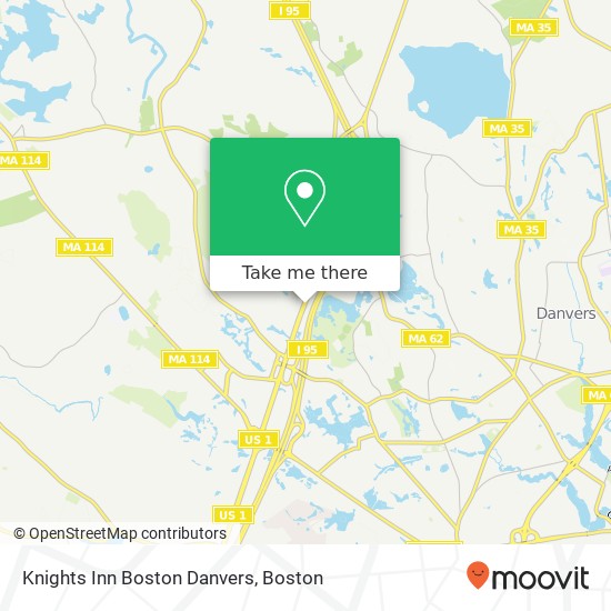 Knights Inn Boston Danvers map