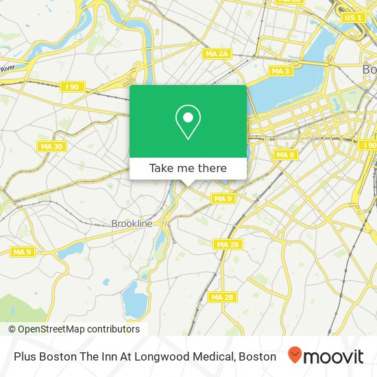 Mapa de Plus Boston The Inn At Longwood Medical