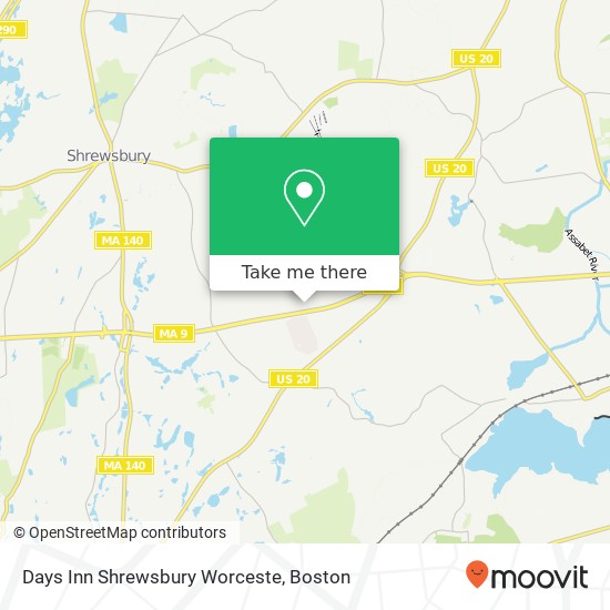 Days Inn Shrewsbury Worceste map