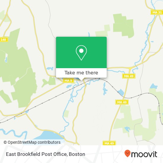 East Brookfield Post Office map