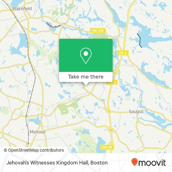 Mapa de Jehovah's Witnesses Kingdom Hall