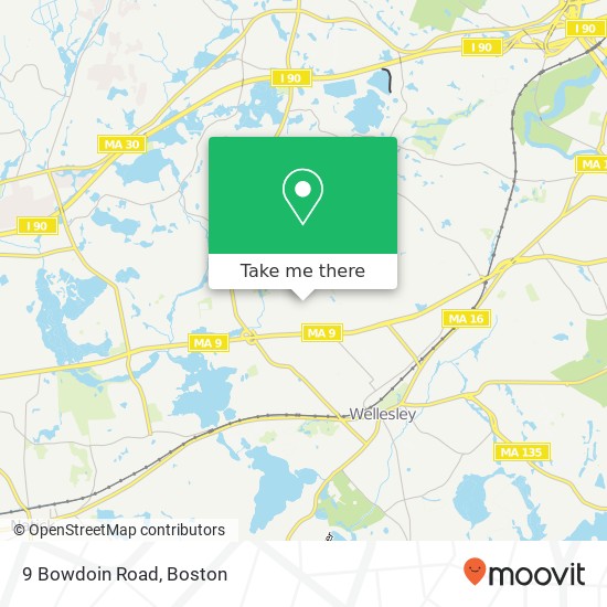 9 Bowdoin Road map