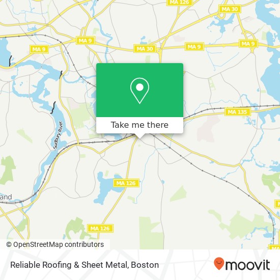 Reliable Roofing & Sheet Metal map