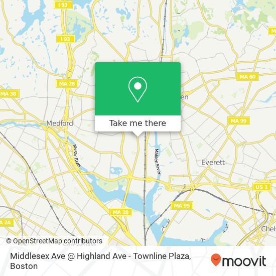 Mapa de Middlesex Ave @ Highland Ave - Townline Plaza