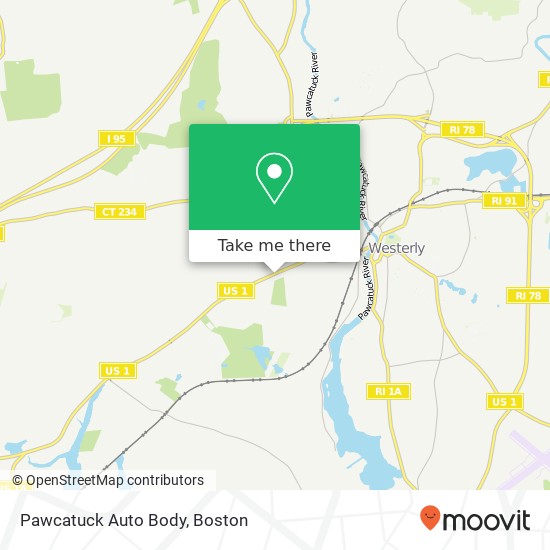 Mapa de Pawcatuck Auto Body