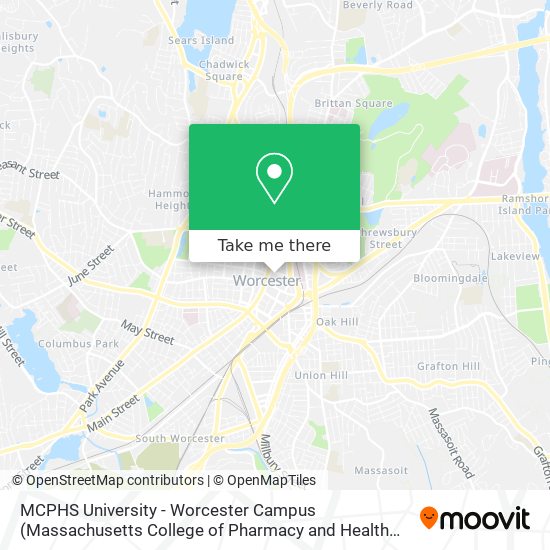 Mapa de MCPHS University - Worcester Campus