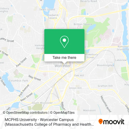Mapa de MCPHS University - Worcester Campus