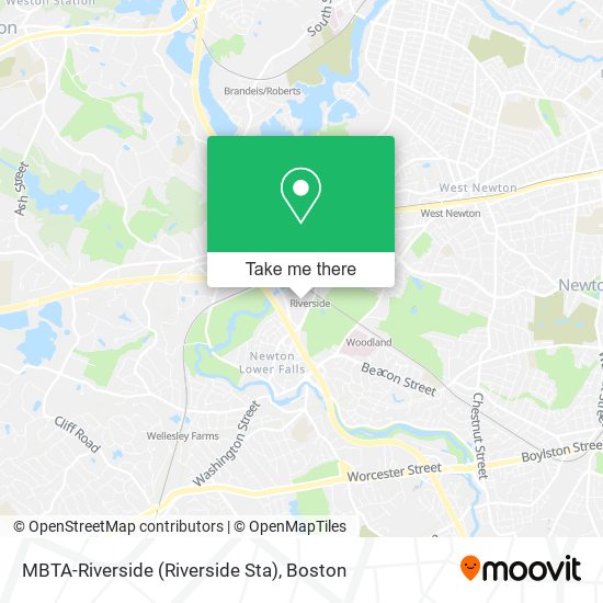 Mapa de MBTA-Riverside (Riverside Sta)