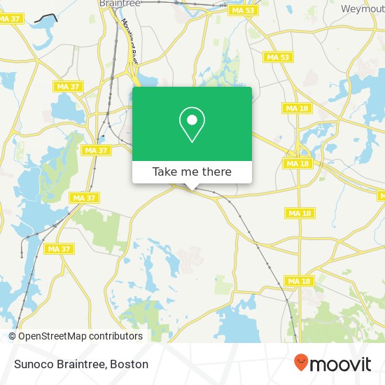 Mapa de Sunoco Braintree