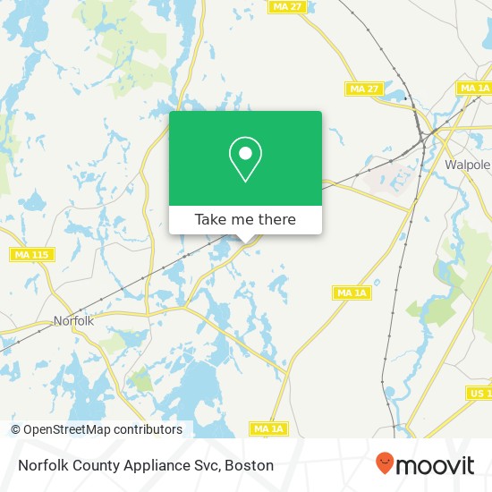 Mapa de Norfolk County Appliance Svc