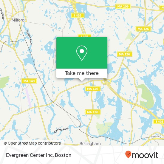 Evergreen Center Inc map