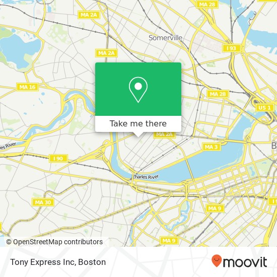 Tony Express Inc map