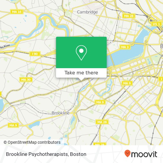 Mapa de Brookline Psychotherapists