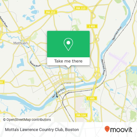 Motta's Lawrence Country Club map