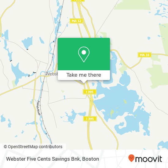 Webster Five Cents Savings Bnk map