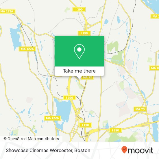 Mapa de Showcase Cinemas Worcester