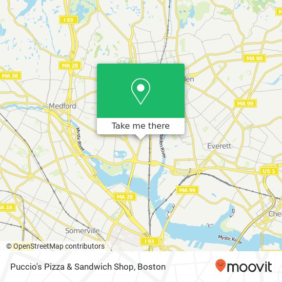 Mapa de Puccio's Pizza & Sandwich Shop