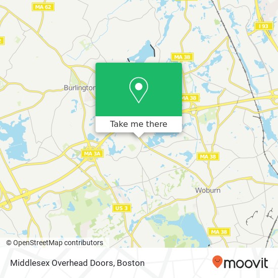 Middlesex Overhead Doors map