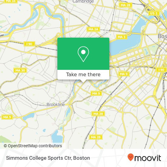 Simmons College Sports Ctr map
