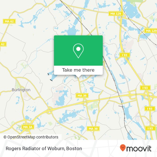 Rogers Radiator of Woburn map