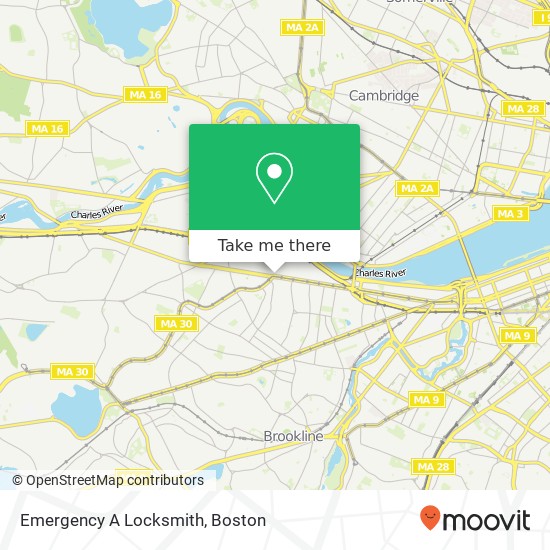 Mapa de Emergency A Locksmith