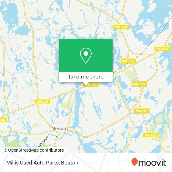 Millis Used Auto Parts map