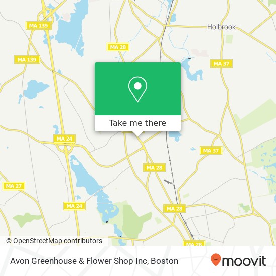 Avon Greenhouse & Flower Shop Inc map